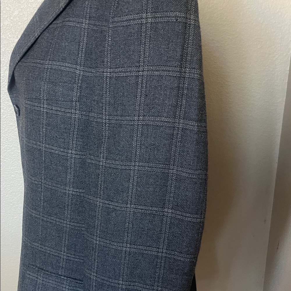 Oscar de la Renta Charcoal Plaid Blazer - Picture 11 of 14
